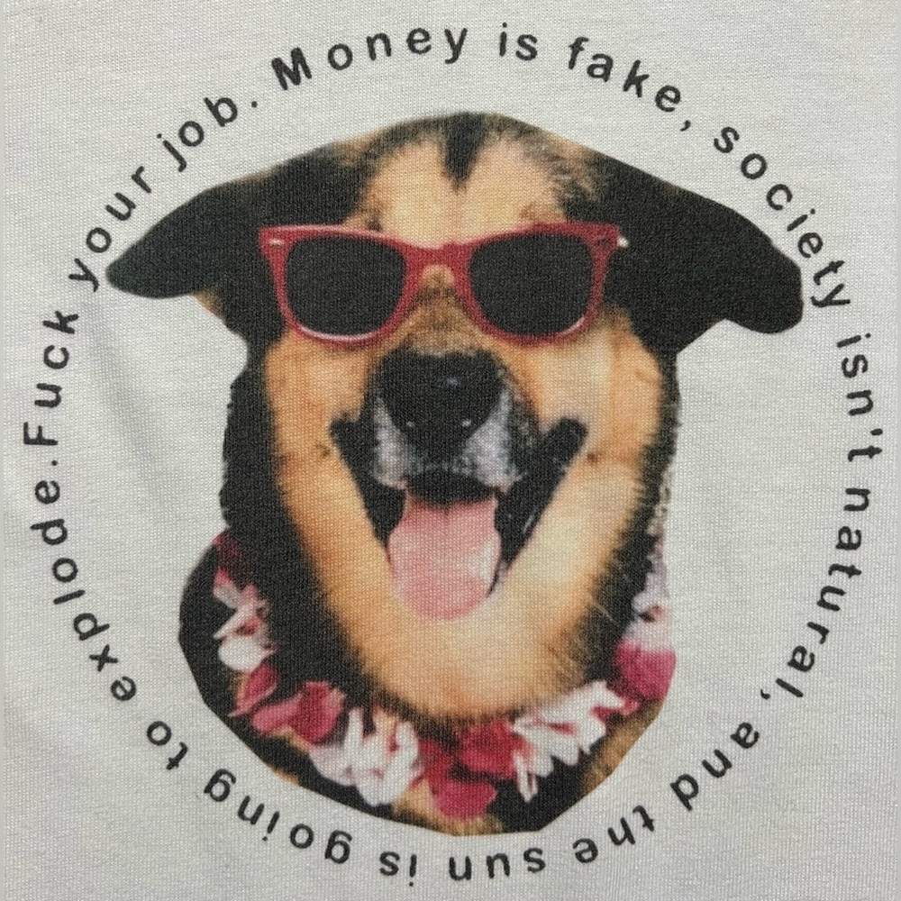 F**k Your Job funny retro dog punk White Unisex T-Shirt